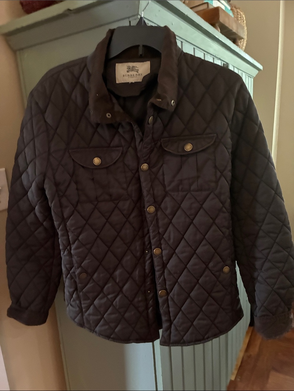 Burberry Quilted Puffer Jacket in Dark Brown